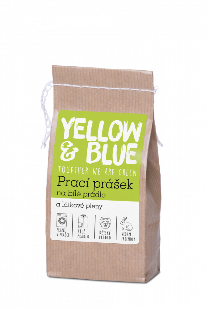 Yellow & Blue prací prášok na biele prádlo a plienky 250 g - papierové vrecko