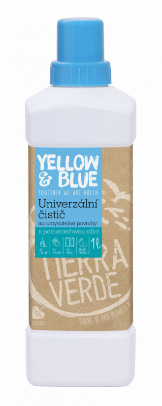 Univerzálny čistič na rôzne povrchy s pomarančovou vôňou - Tierra Verde (Yellow&Blue) - Balenie: 1 l - fľaša