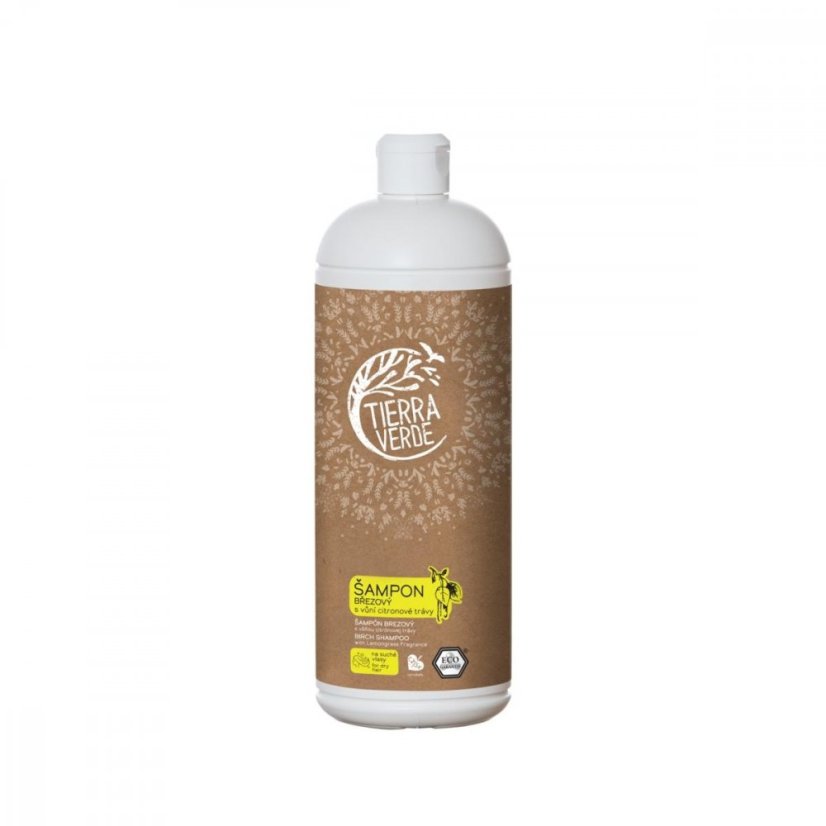 Ekologický brezový šampón na suché vlasy s vôňou citrónovej trávy - Tierra Verde - Balenie: 1 l - fľaša