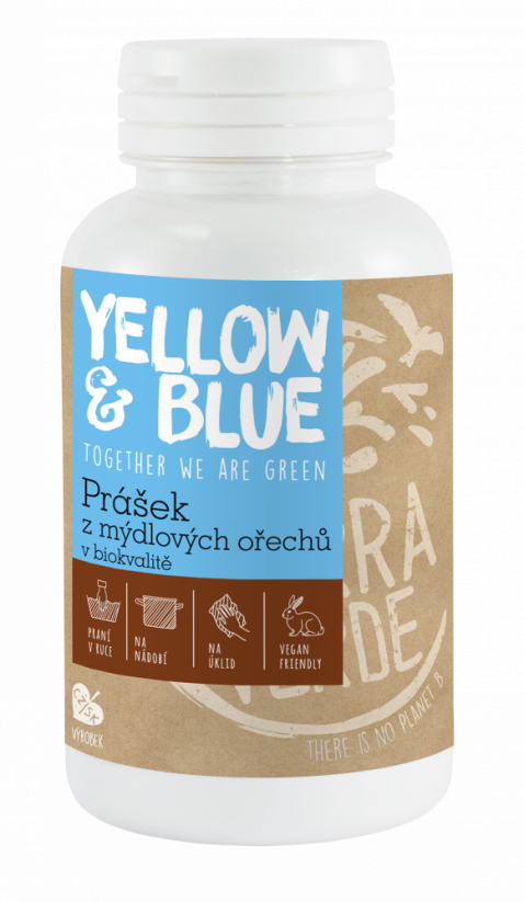 Prášok z mydlových orechov v BIO kvalite - Tierra Verde (Yellow&Blue) - Balenie: 500 g - dóza