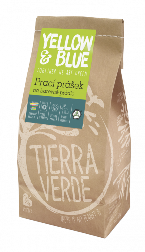 Ekologický prací prášok z mydlových orechov na farebnú bielizeň - Tierra Verde - Balenie: 850 g - papierové vrecko
