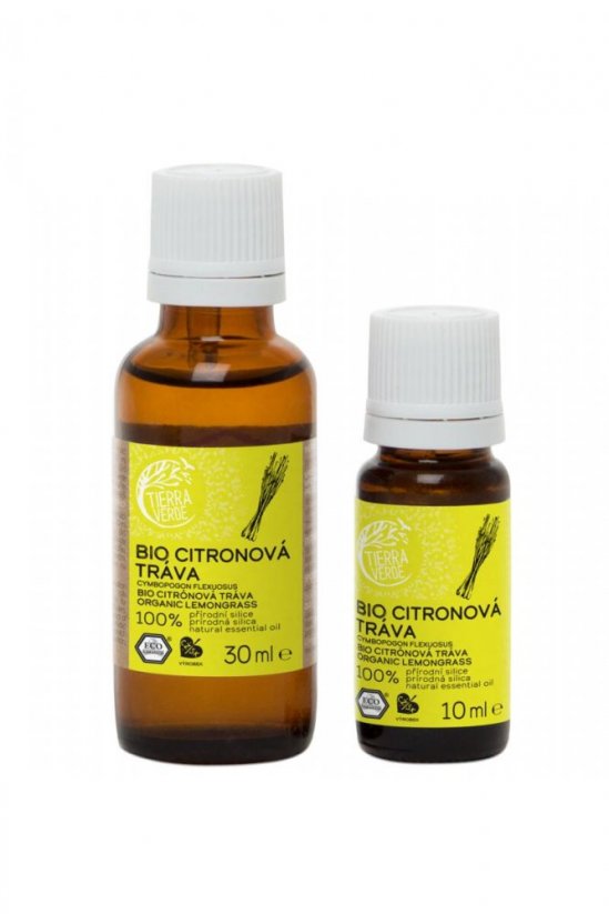 Citrónová tráva - BIO esenciálny olej Tierra Verde - Balenie: 10 ml - sklenená fľaštička