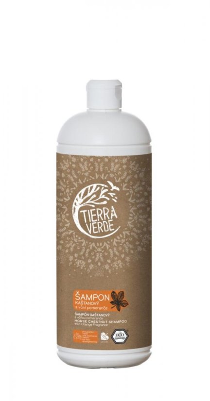 Ekologický šampón proti vypadávaniu vlasov - gaštanový s vôňou pomaranča - Tierra Verde - Balenie: 1 l - fľaša