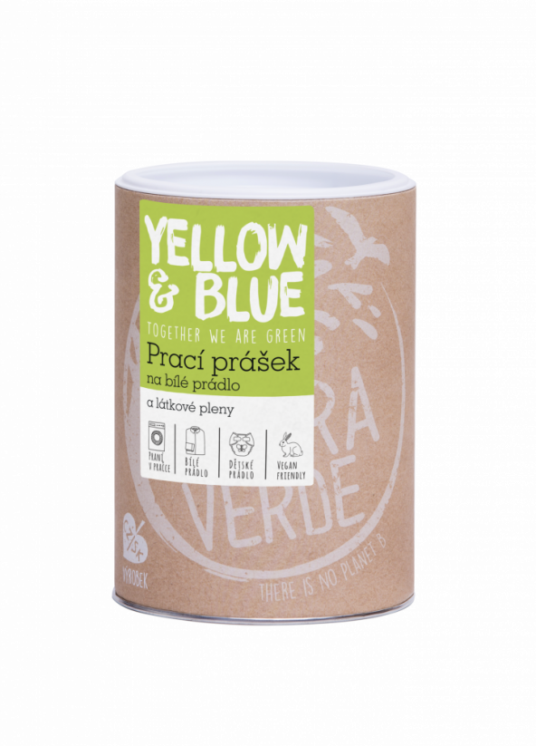 Ekologický prací prášok na biele prádlo a plienky - Tierra Verde (Yellow&Blue) - Balenie: 850 g - dóza