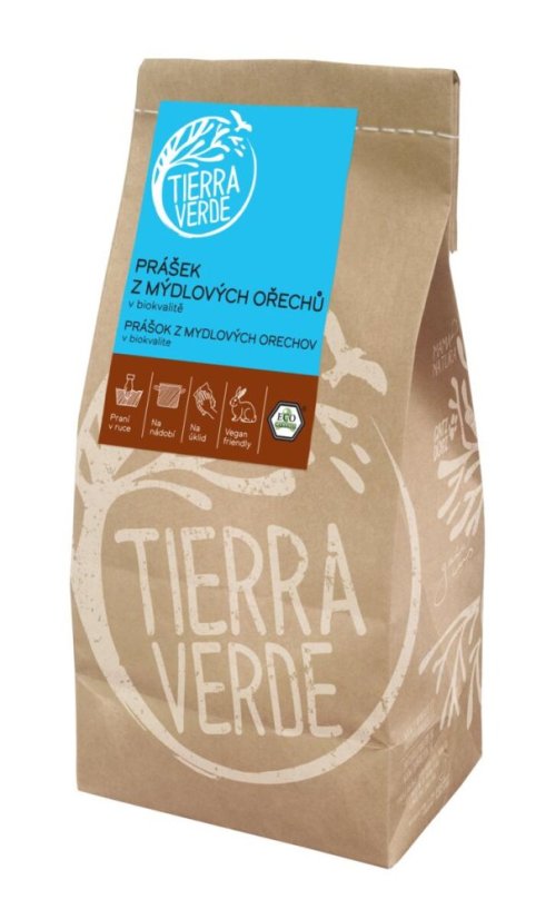 Prášok z mydlových orechov v BIO kvalite - Tierra Verde - Balenie: 500 g - papierové vrecko