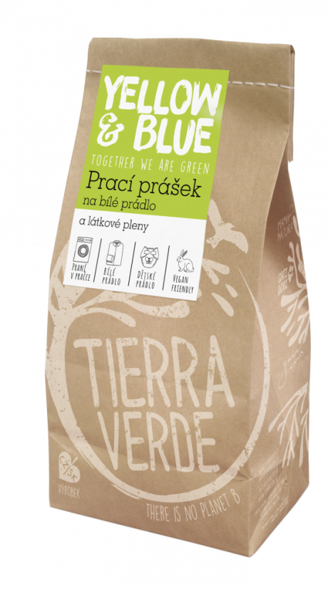 Ekologický prací prášok na biele prádlo a plienky - Tierra Verde - Balenie: 850 g - papierové vrecko
