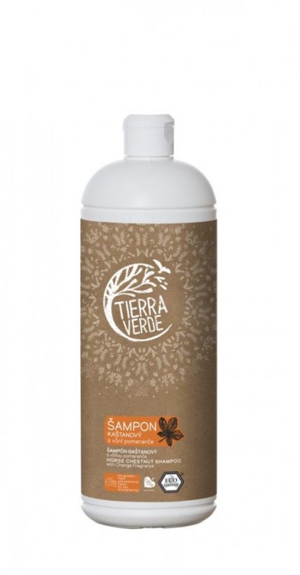 Ekologický šampón proti vypadávaniu vlasov - gaštanový s vôňou pomaranča - Tierra Verde - Balenie: 1 l - fľaša