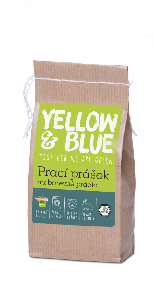 Yellow & Blue prací prášok na farebnú bielizeň 250 g - papierové vrecko